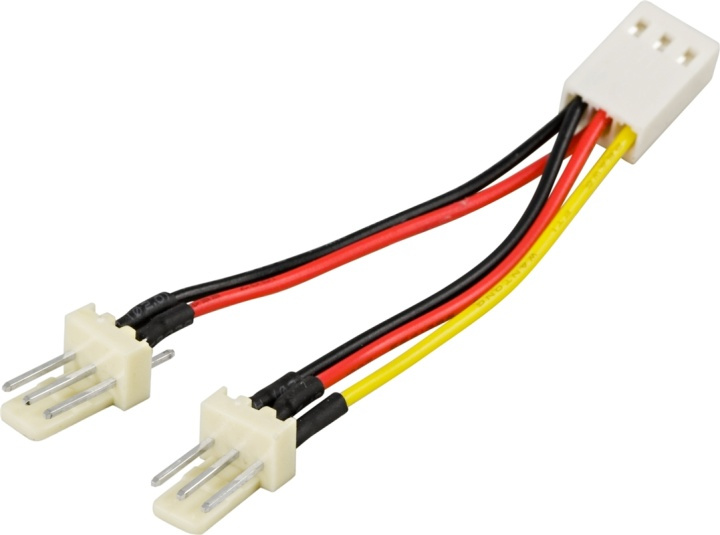 DELTACO adapterkabel för 3-pins fläktar, Y-kabel 2-1 (SSI-36) i gruppen DATORER & KRINGUTRUSTNING / Datorkablar / Interna / Strömkablar & Adaptrar hos TP E-commerce Nordic AB (38-16259)