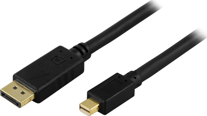 DELTACO DisplayPort till Mini DisplayPort kabel, 20-p ha - ha, 2m, sva (DP-1121) i gruppen DATORER & KRINGUTRUSTNING / Datorkablar / DisplayPort / Kablar hos TP E-commerce Nordic AB (38-16776)