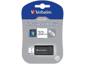 Verbatim Store-N-Go PinStripe 32GB (49064) i gruppen HEMELEKTRONIK / Lagringsmedia / USB-minnen / USB 2.0 hos TP E-commerce Nordic AB (38-1884)