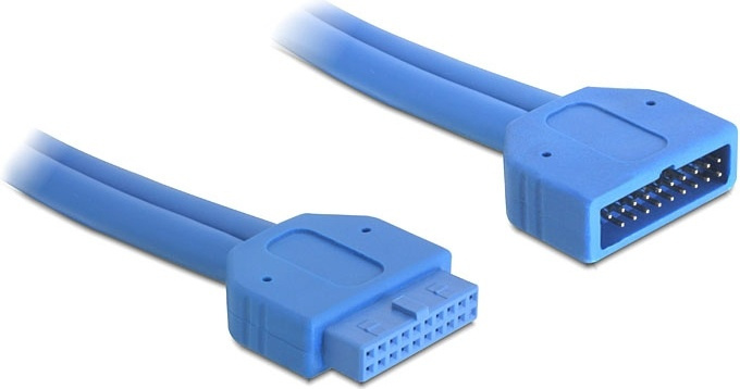 DeLOCK intern förlängskabel för USB 3.0. IDC20 ha - ho, 0,45m, blå (82943) i gruppen DATORER & KRINGUTRUSTNING / Datorkablar / Interna / USB-kablar hos TP E-commerce Nordic AB (38-19026)