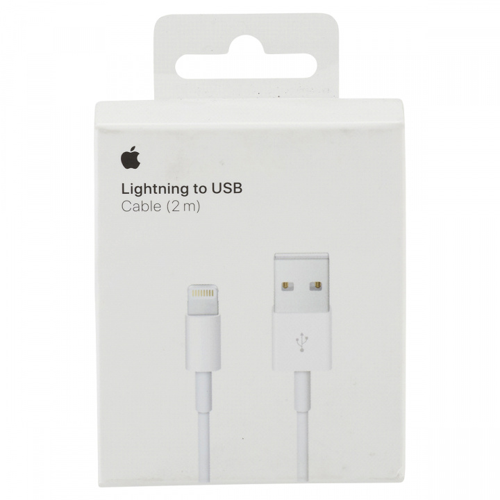 Apple Lightning kabel, USB till Lightning, 2m, vit, MD819ZM/A (Blister) i gruppen SMARTPHONE & SURFPLATTOR / Laddare & Kablar / Kablar / Kablar Lightning hos TP E-commerce Nordic AB (38-20815)
