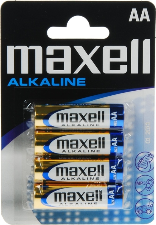 Maxell batterier, AA (LR06), Alkaline, 1,5V, 4-pack i gruppen HEMELEKTRONIK / Batterier & Laddare / Batterier / AA hos TP E-commerce Nordic AB (38-23574)