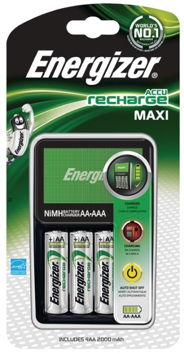 Energizer Maxi laddare + 4 AA 2000 mAh batterier (638582) i gruppen HEMELEKTRONIK / Batterier & Laddare / Batteriladdare hos TP E-commerce Nordic AB (38-40486)
