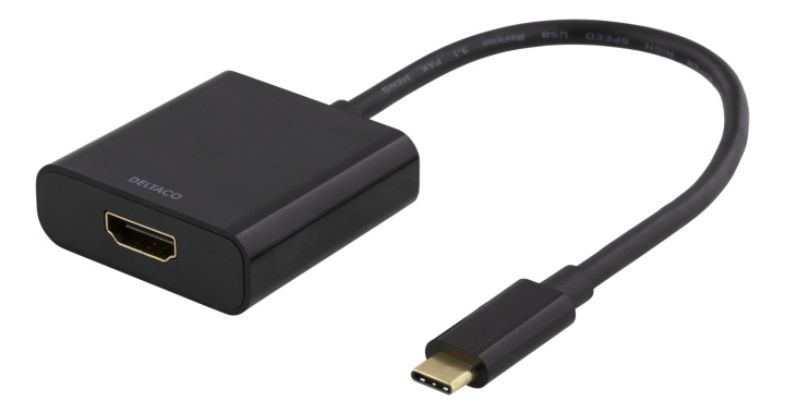 DELTACO USB-C till HDMI adapter, 4096x2160 30Hz, svart i gruppen HEMELEKTRONIK / Kablar & Adaptrar / HDMI / Adaptrar hos TP E-commerce Nordic AB (38-74619)