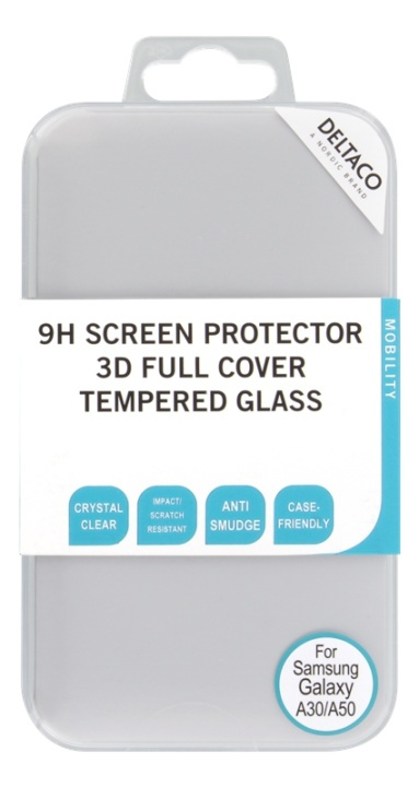 DELTACO screen protector, Galaxy A30/A50, 2.5D full coverage glass i gruppen SMARTPHONE & SURFPLATTOR / Mobilskydd / Samsung hos TP E-commerce Nordic AB (38-77076)