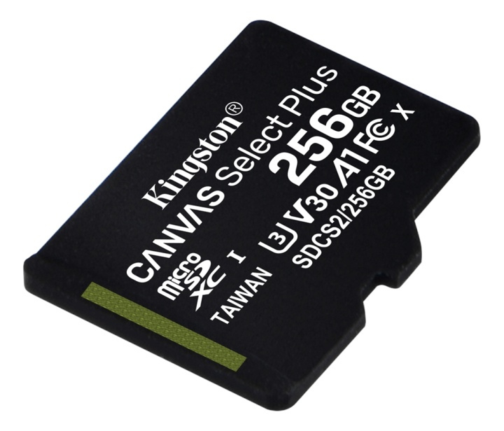 Kingston 256GB micSDXC Canvas Select Plus 100R A1 C10 1-pack w/o ADP i gruppen HEMELEKTRONIK / Lagringsmedia / Minneskort / Micro SD/HC/XC hos TP E-commerce Nordic AB (38-79238)