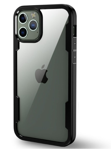 Mobilskal till iPhone 12, Transparent/Svart i gruppen SMARTPHONE & SURFPLATTOR / Mobilskydd / Apple / iPhone 12/12 Pro hos TP E-commerce Nordic AB (38-81826)