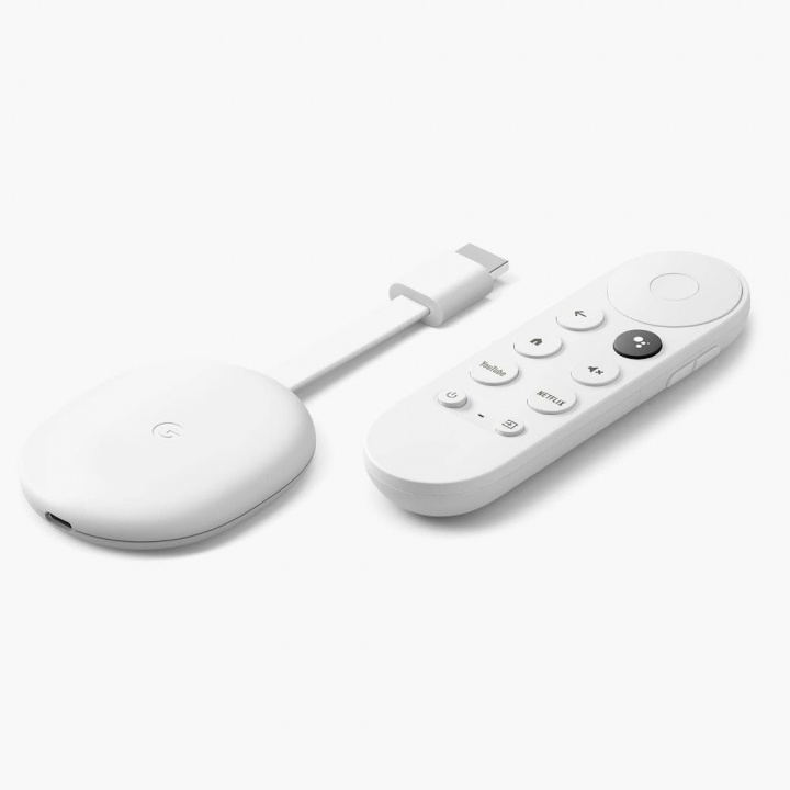 Google Chromecast 4:e Gen med Google TV + Fjärrkontroll med röststyrning i gruppen HEMELEKTRONIK / Ljud & Bild / TV & Tillbehör / Mediaspelare & Smart TV-boxar hos TP E-commerce Nordic AB (38-86624)