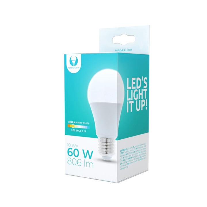 LED-Lampa E27, A60, 10W, 230V, 3000K, Varmvitt i gruppen HEMELEKTRONIK / Belysning / LED-lampor hos TP E-commerce Nordic AB (38-92774)