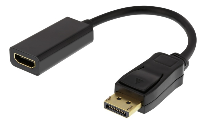 DELTACO DisplayPort till HDMI adapter, 4K 60Hz, 0,2m, Svart i gruppen DATORER & KRINGUTRUSTNING / Datorkablar / DisplayPort / Adaptrar hos TP E-commerce Nordic AB (38-93252)