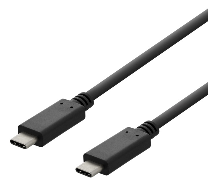 DELTACO USB 2.0 kabel, Typ C - Typ C, 2m, svart i gruppen DATORER & KRINGUTRUSTNING / Datorkablar / USB-kablar / USB-C hos TP E-commerce Nordic AB (38-93656)