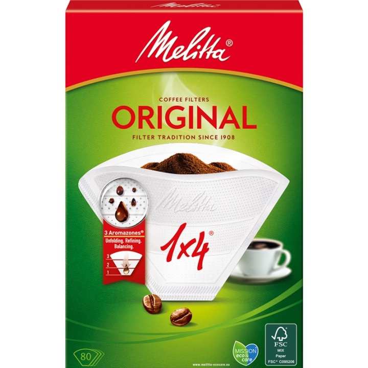 Melitta Kaffefilter 1x4 80pack (Obs 18st DFP) i gruppen HEM, HUSHÅLL & TRÄDGÅRD / Hushållsmaskiner / Kaffemaskiner & Tillbehör / Filter & Tillbehör hos TP E-commerce Nordic AB (A00881)