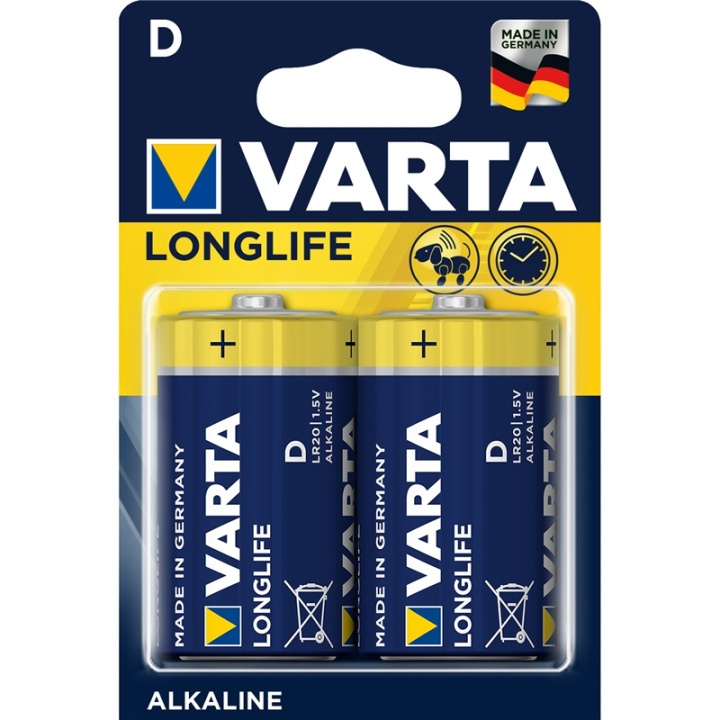 Varta Longlife D / LR20 Batteri 2-pa i gruppen HEMELEKTRONIK / Batterier & Laddare / Batterier / Övriga hos TP E-commerce Nordic AB (A13905)