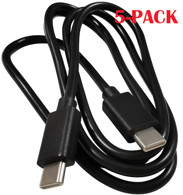 5-PACK Kabel USB-C - USB-C, 3A, 1m, Svart i gruppen SMARTPHONE & SURFPLATTOR / Laddare & Kablar / Kablar / Kablar Typ C hos TP E-commerce Nordic AB (A22401PKT5)