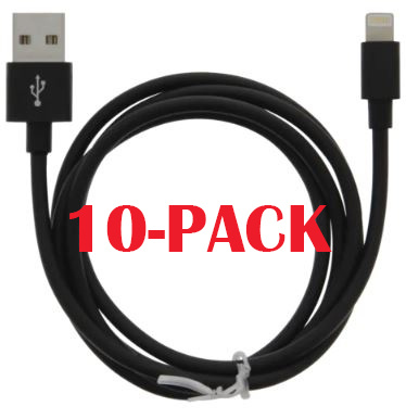10-PACK Kabel USB-A - Lightning 2.4A, 1m, Svart i gruppen SMARTPHONE & SURFPLATTOR / Laddare & Kablar / Kablar / Kablar Lightning hos TP E-commerce Nordic AB (A22407PKT10)