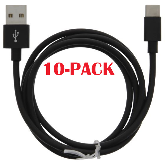 10-PACK Kabel USB-A - USB-C 2.4A, 1m, Svart i gruppen SMARTPHONE & SURFPLATTOR / Laddare & Kablar / Kablar / Kablar Typ C hos TP E-commerce Nordic AB (A22408PKT10)