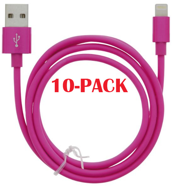 10-PACK Kabel USB-A - Lightning 2.4A, 1m, Rosa i gruppen SMARTPHONE & SURFPLATTOR / Laddare & Kablar / Kablar / Kablar Lightning hos TP E-commerce Nordic AB (A22410PKT10)