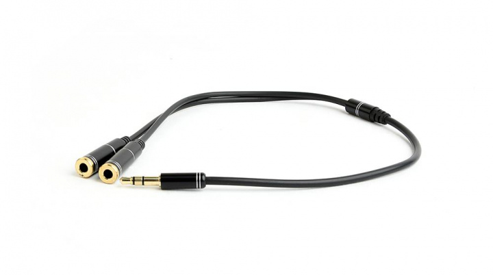 Gembird 3.5mm audio Y-splitter kabel 10cm - Svart i gruppen HEMELEKTRONIK / Kablar & Adaptrar / Ljud Analog / Adaptrar hos TP E-commerce Nordic AB (A23023)