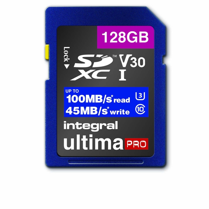 INTEGRAL High Speed SDHC/XC V30 UHS-I U3 128 GB SD-minneskort i gruppen HEMELEKTRONIK / Lagringsmedia / Minneskort / SD/SDHC/SDXC hos TP E-commerce Nordic AB (C04787)