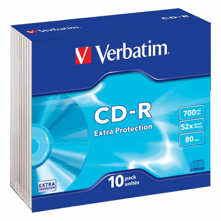 CD-R 52x 700 MB 10 Packa Slim Case Extra Protection i gruppen HEMELEKTRONIK / Lagringsmedia / CD/DVD/BD-skivor / CD-R hos TP E-commerce Nordic AB (C06780)