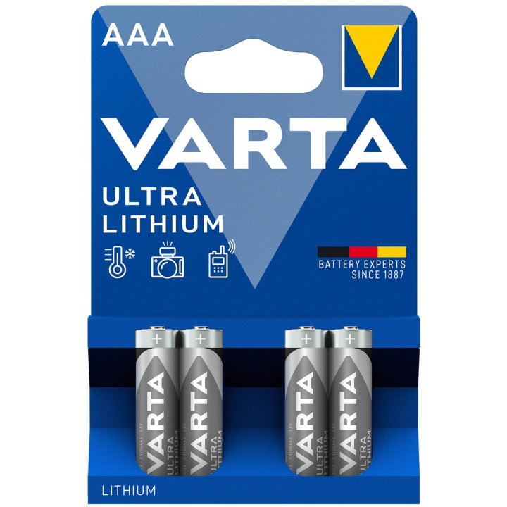Varta Ultra Lithium AAA / LR03 Batteri 4-pack i gruppen HEMELEKTRONIK / Batterier & Laddare / Batterier / AAA hos TP E-commerce Nordic AB (C08714)