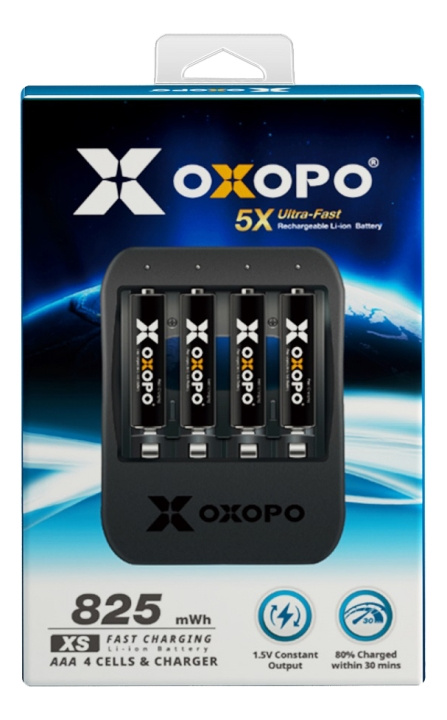 oxopo Li-Ion 4xAAA 550mAh Battery w/charger i gruppen HEMELEKTRONIK / Batterier & Laddare / Batterier / AAA hos TP E-commerce Nordic AB (C14534)