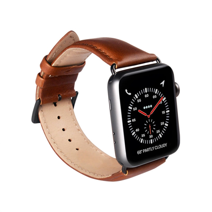 Klockarmband till Apple Watch 42/44/45mm, Brun i gruppen SPORT, FRITID & HOBBY / Smartwatch & Aktivitetsarmband / Tillbehör hos TP E-commerce Nordic AB (C15696)