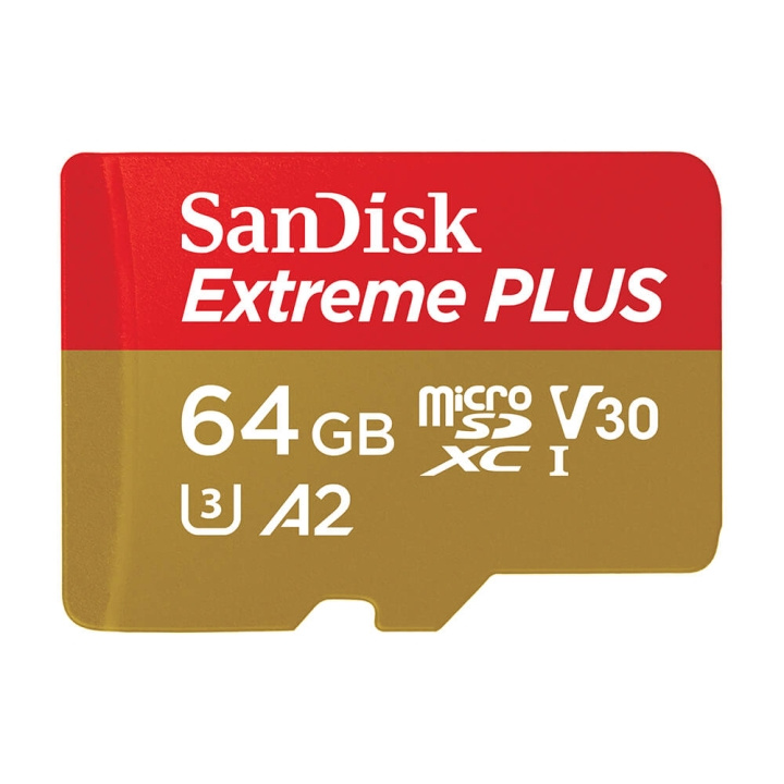 SANDISK MicroSDXC Extreme Plus 64GB 200MB/s A2 C10 V30 UHS-I i gruppen HEMELEKTRONIK / Lagringsmedia / Minneskort / Micro SD/HC/XC hos TP E-commerce Nordic AB (C18617)
