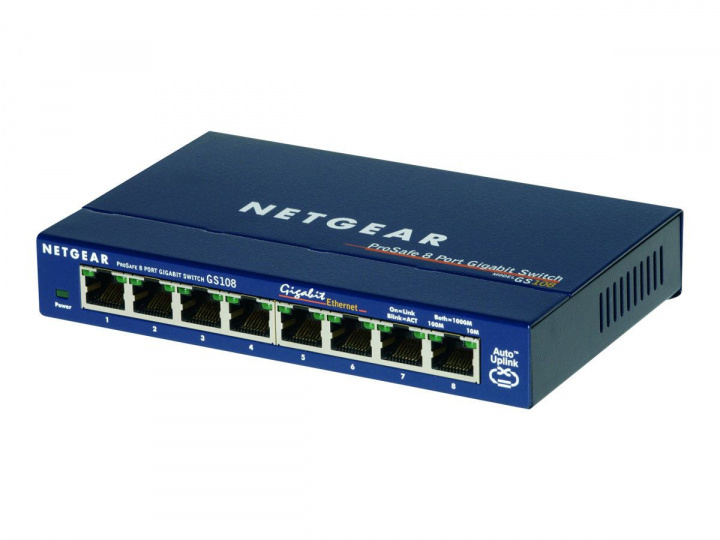 Netgear GS108GE 8Port 1000T switch i gruppen DATORER & KRINGUTRUSTNING / Nätverk / Switchar / 10/100/1000Mbps hos TP E-commerce Nordic AB (C19430)