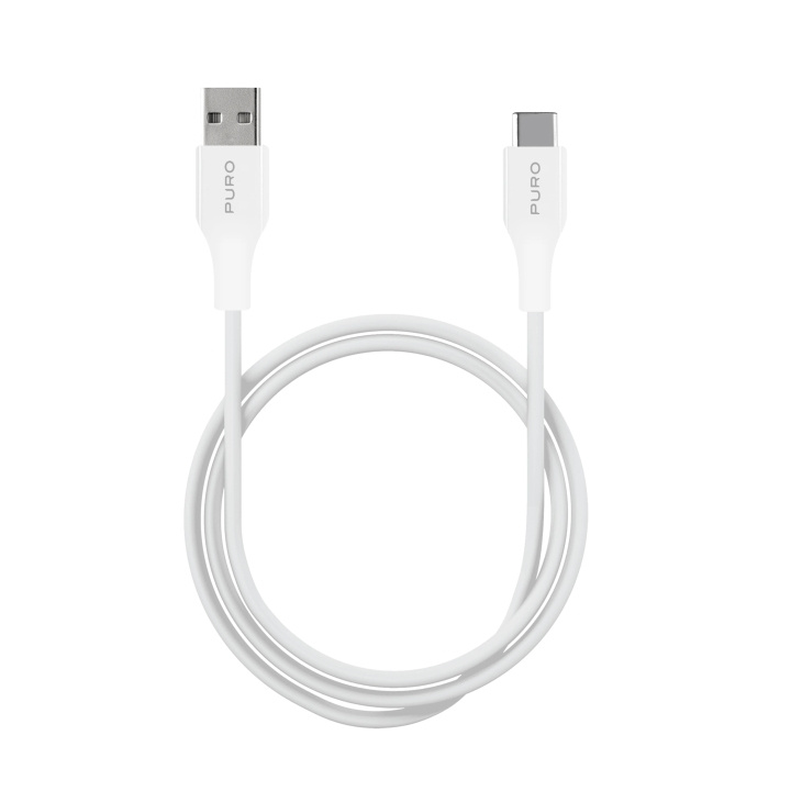 Puro USB-A - USB-C kabel, 1m, vit i gruppen DATORER & KRINGUTRUSTNING / Datorkablar / USB-kablar / USB-C hos TP E-commerce Nordic AB (C65271)