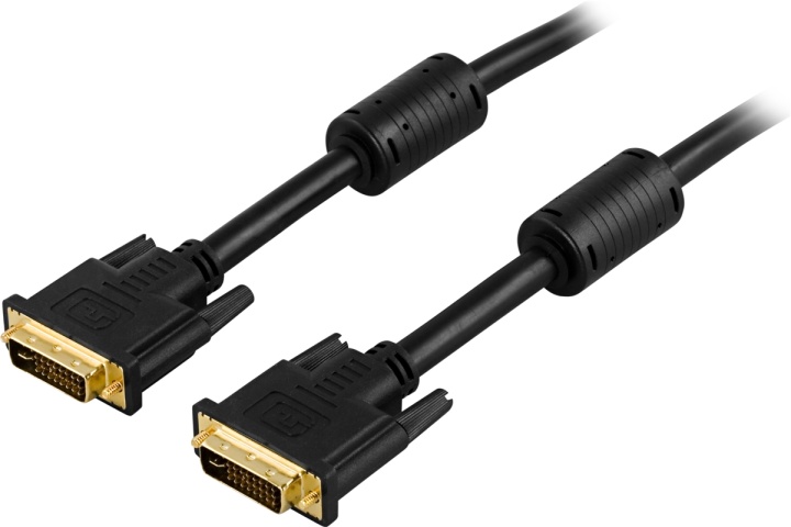 Deltaco DVI-kabel, ha - ha, 2 meter (DVI-625A)