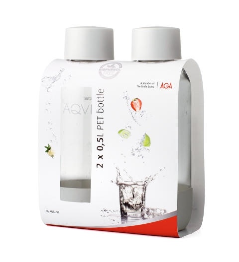 AGA AQVIA "on-the-go" 0,5L, PET-flaska, 2-pack (Vit)