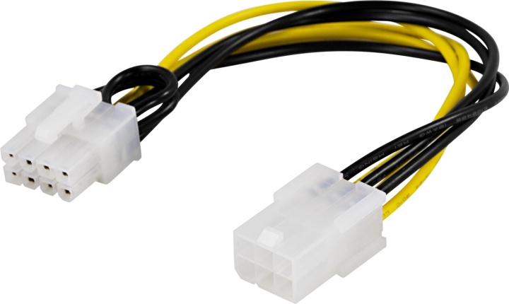 DELTACO adapterkabel, 6-pin PCI-Express till 8-pin PCI-Express, 10 cm (SSI-61)
