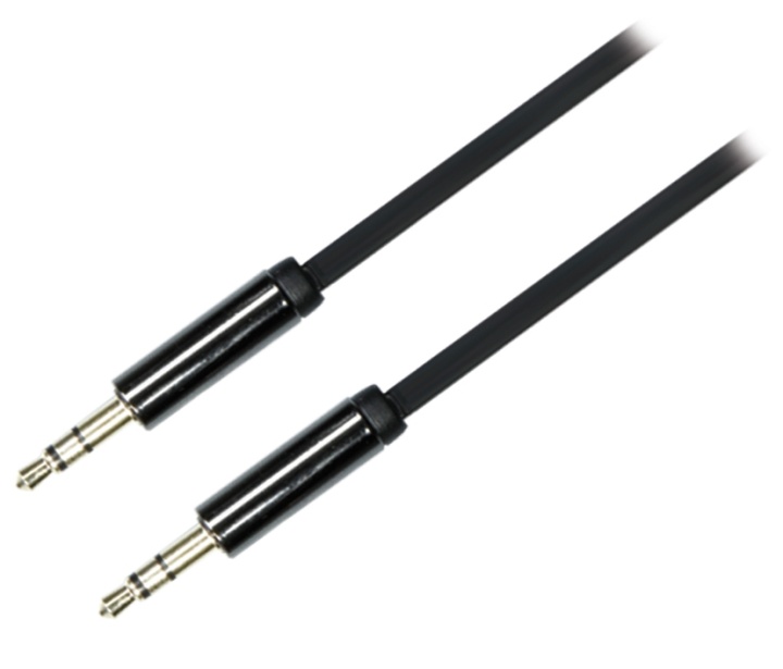 DELTACO ljudkabel, 3,5mm hane till 3,5mm hane, 1m, svart (AUD-101)