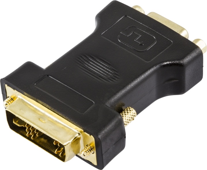 DELTACO DVI adapter analog DVI - analog VGA, ha - ho, svart (DVI-4)