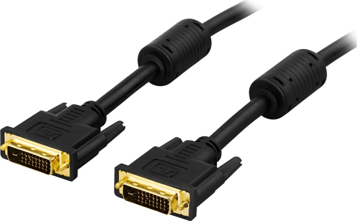 DELTACO DVI monitorkabel Dual Link, DVI-D ha - ha 1m (DVI-600)