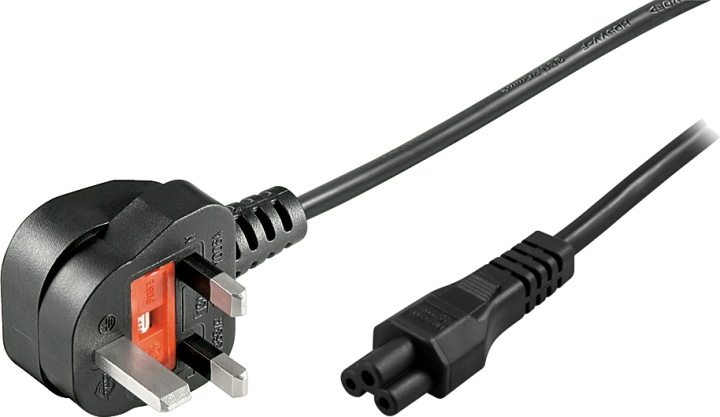 DELTACO apparatkabel, 3-pin för notebook, BS 1363 - rak C5, 3m (DEL-109F-UK)