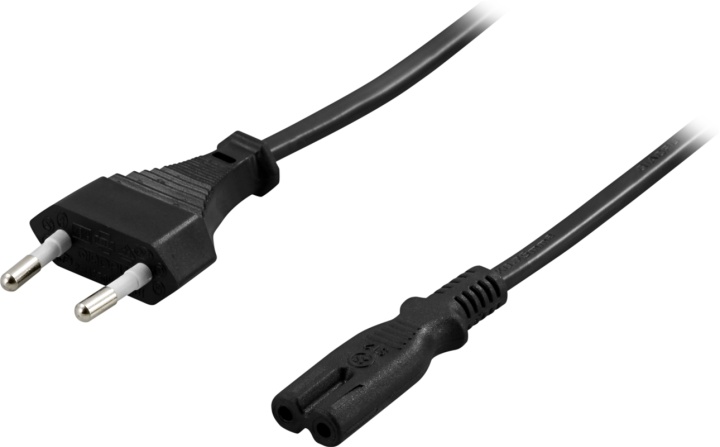 DELTACO ojordad apparatkabel, rak CEE 7/16 - rak IEC C7, 5m (DEL-109AN)