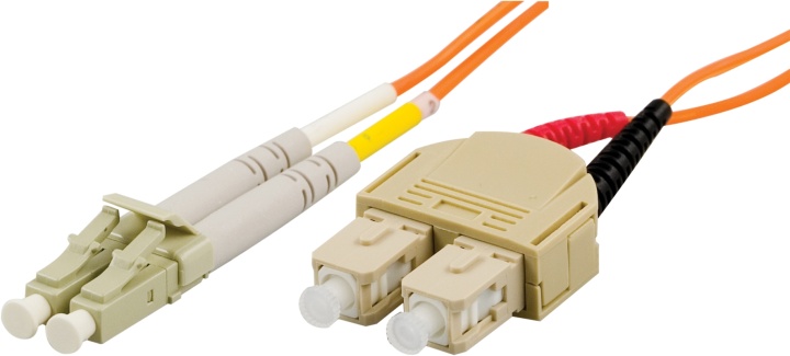 DELTACO Fiberkablage LC - SC, duplex, multimode, 62,5/125, 1,5m (LCSC-1M-5)
