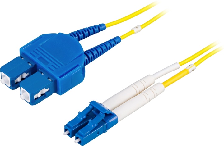 DELTACO Fiberkablage LC - SC, duplex, singlemode OS2, 3m (LCSC-3S)