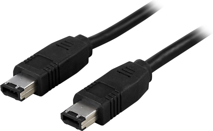 DELTACO Firewirekabel 6-pin hane - hane, 2m (FW-2)
