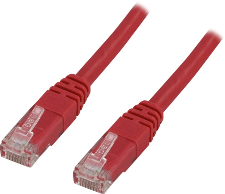 DELTACO U/UTP Cat5e patchkabel 0.5m, röd (R05-TP)