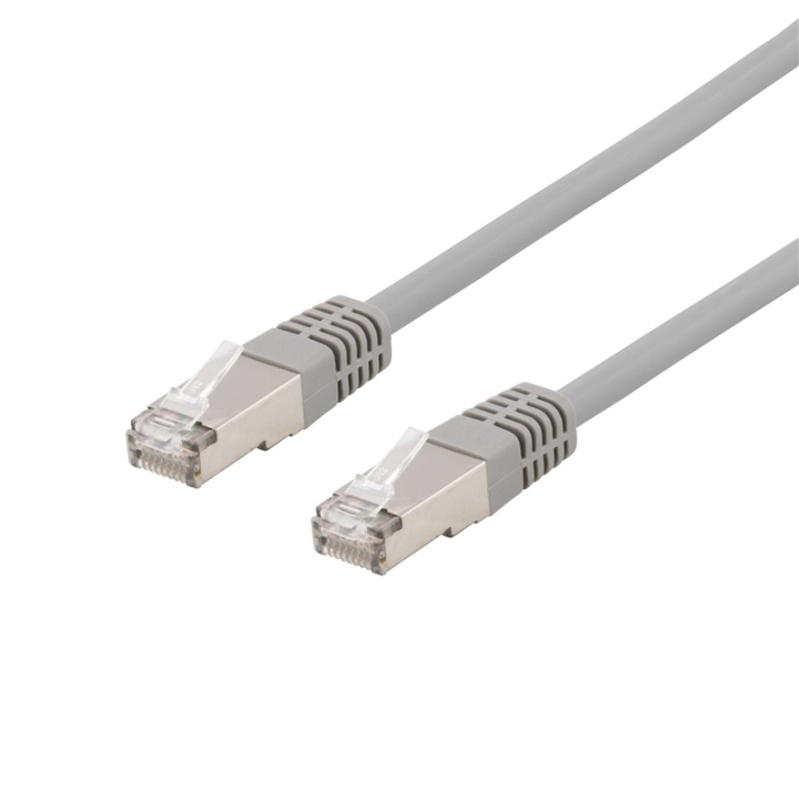DELTACO S/FTP Cat6 patchkabel, LSZH, 5m, grå (SFTP-65H)