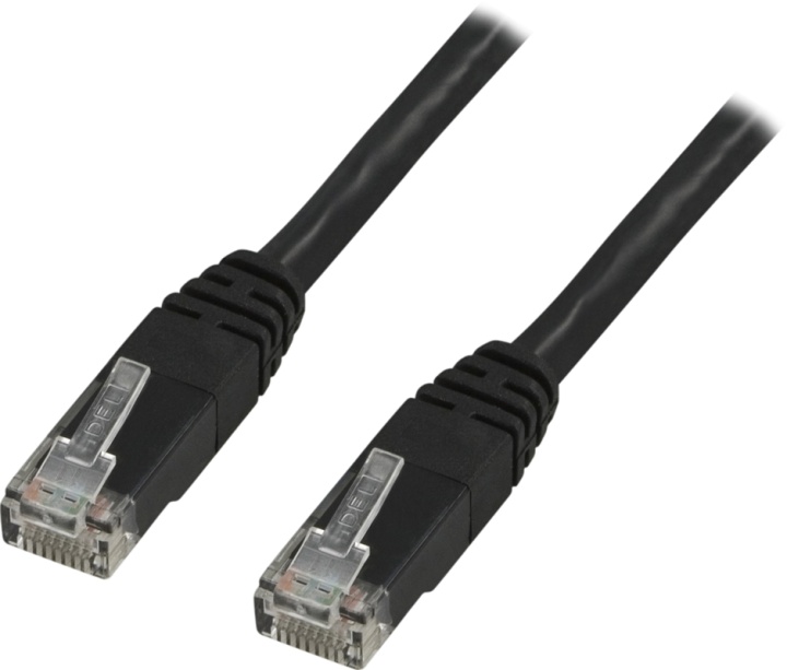 DELTACO U/UTP Cat6 patchkabel 1m, svart (TP-61S)