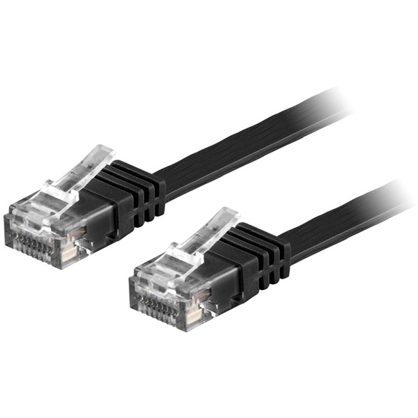 DELTACO U/UTP Cat6 patchkabel,flat,guldplätterade kontakter,10m