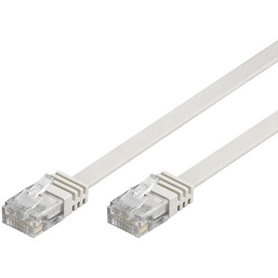 DELTACO U/UTP Cat6 tunn patchkabel 1m, vit (TP-61V-FL)