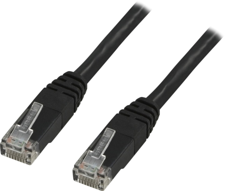 DELTACO UTP Cat6 patchkabel 0.5m, svart (TP-60S)