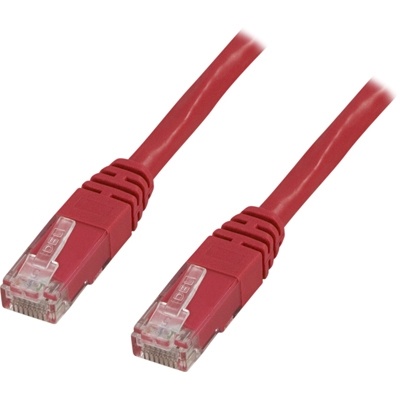 DELTACO UTP Cat6 patchkabel, korskopplad 1m, röd (TP-61XR)