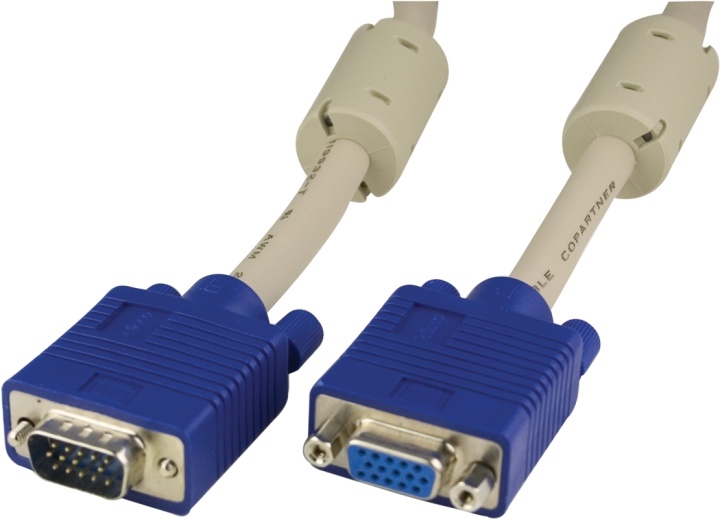 DELTACO Förlängningskabel RGB HD15ha-ho 5m Pin-Pin, utan pin9 (RGB-6B)