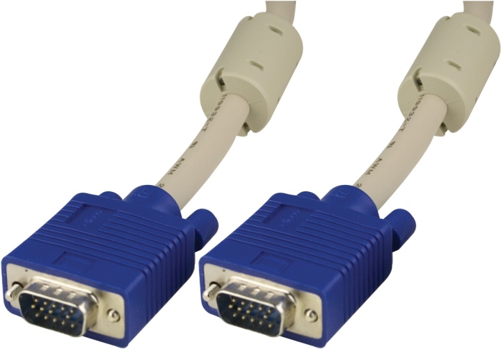 DELTACO monitorkabel RGB HD15ha-ha 2m, utan pin 9 (RGB-8)